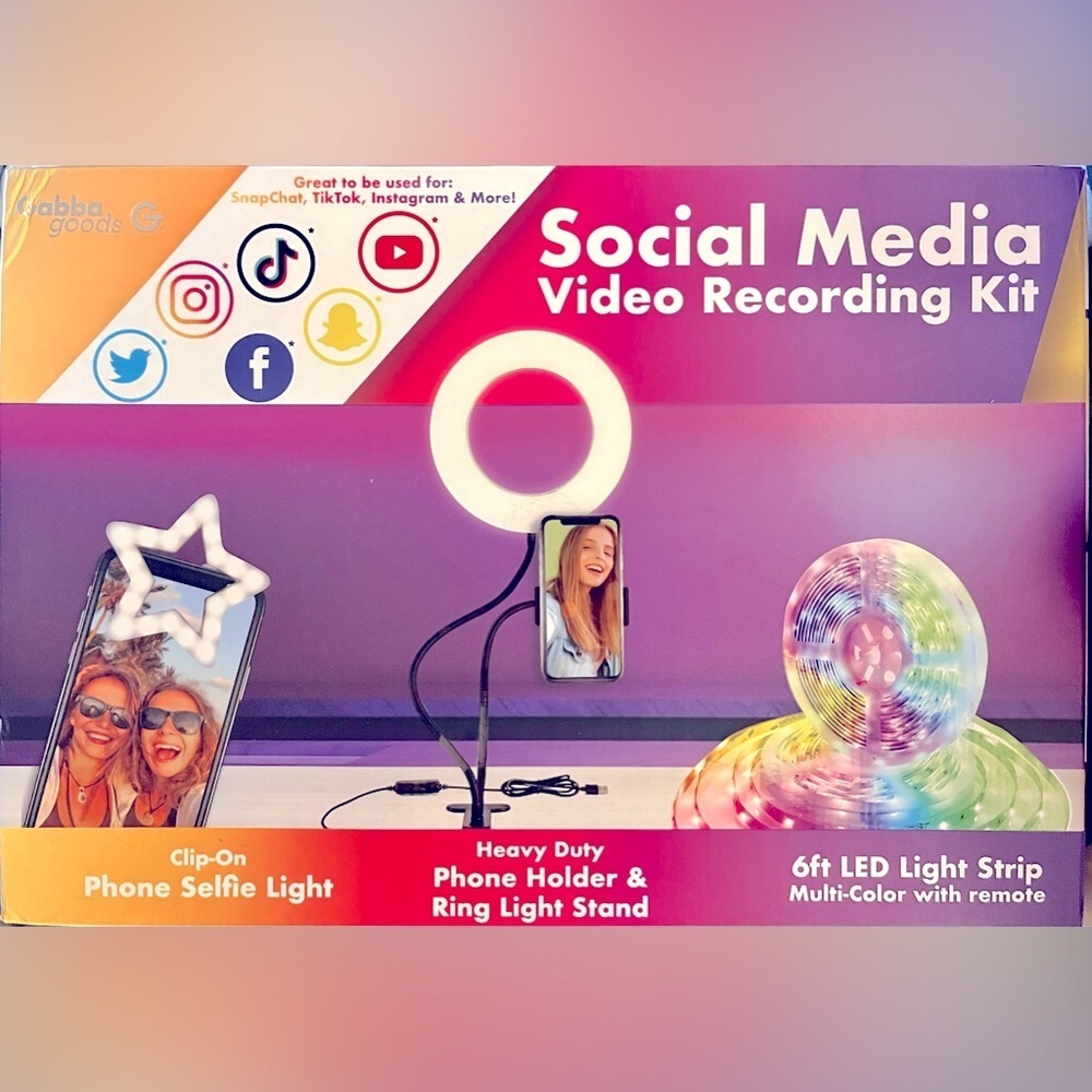 Social Media Video Recording Kit NEW Flexible Ring Light holds phone NEW LAST 1!